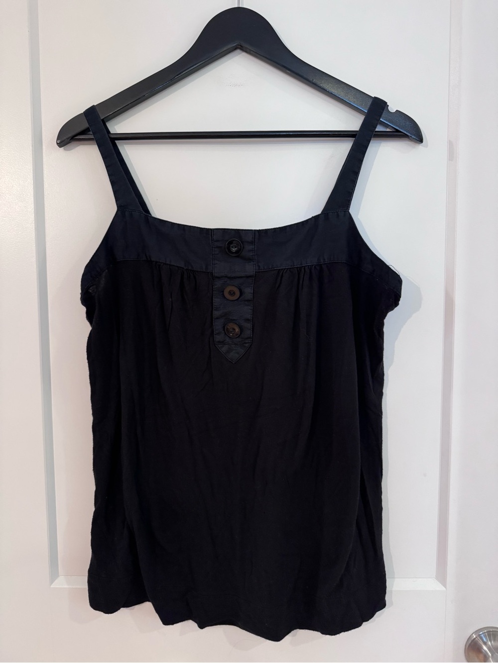 Y2K Old Navy Vintage Black Button-Front Spaghetti Strap Tank